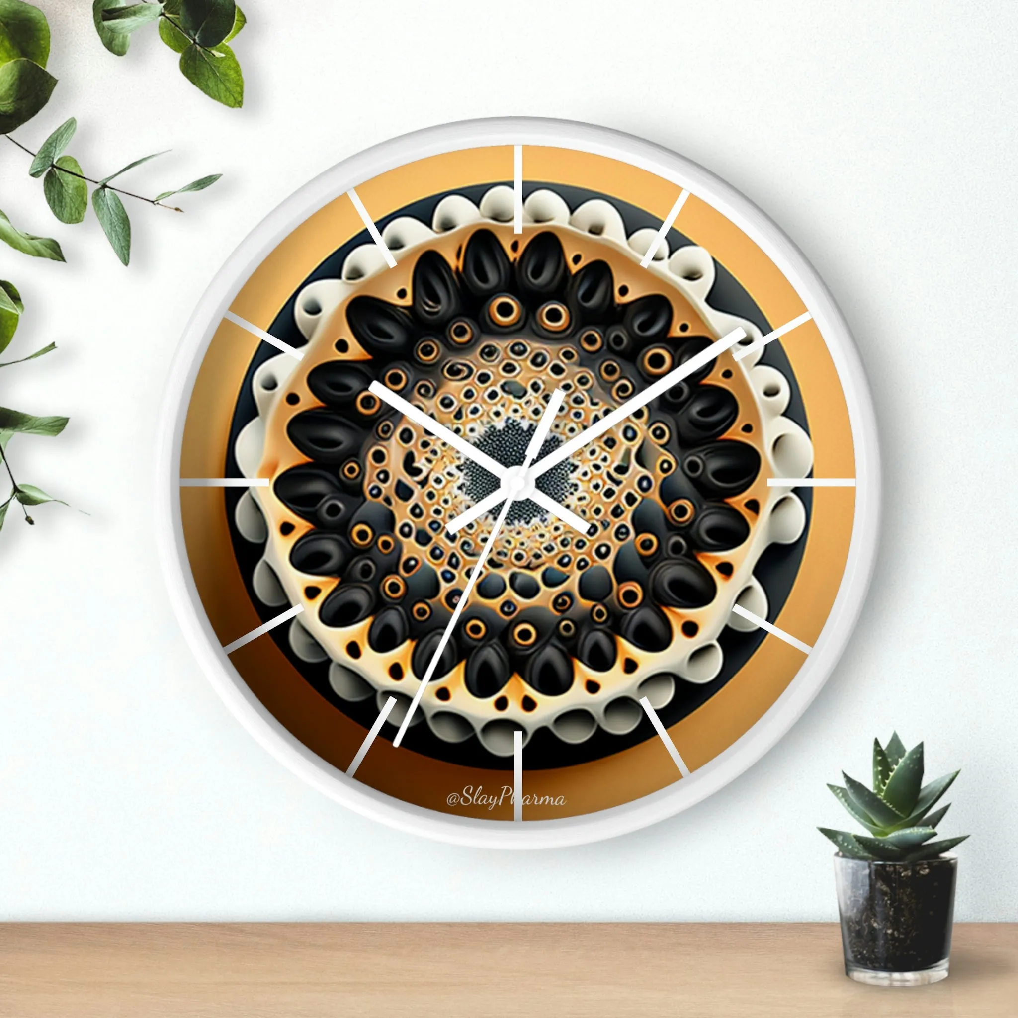 Geometric Wall Clock #7 w/ lines