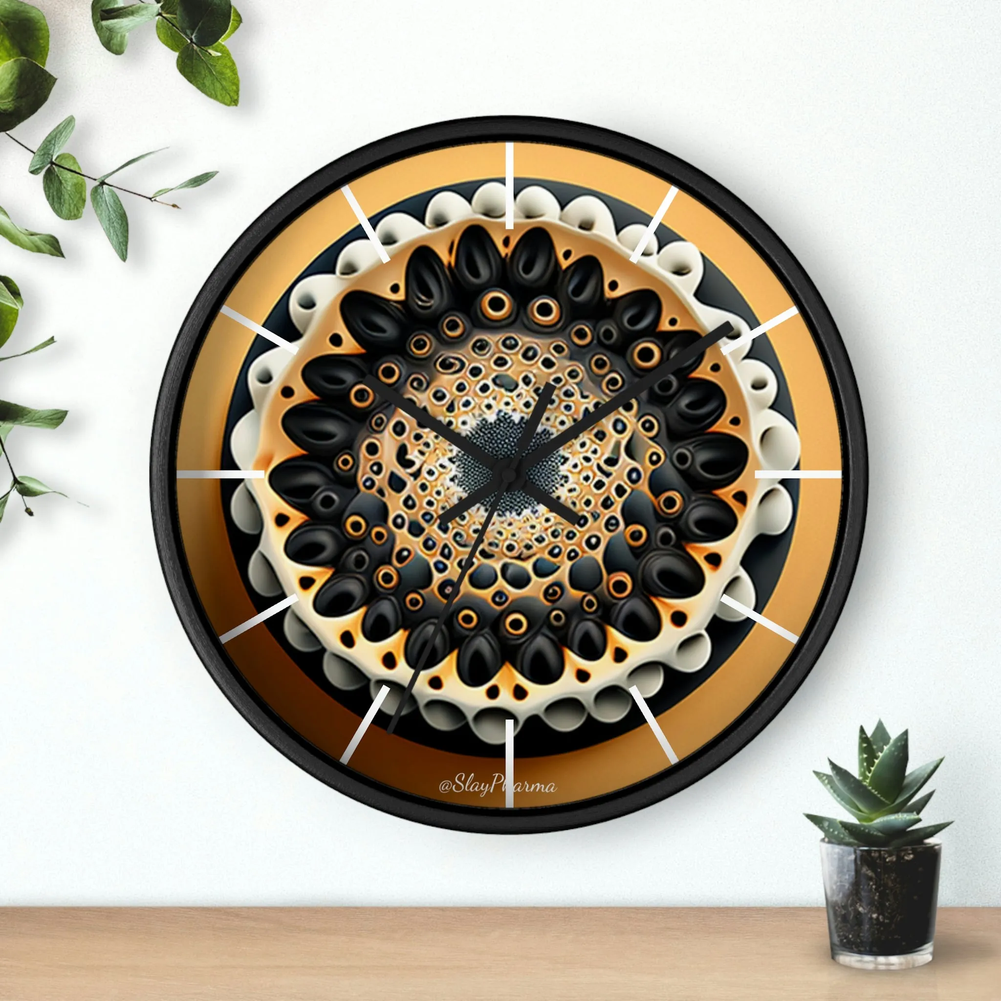 Geometric Wall Clock #7 w/ lines