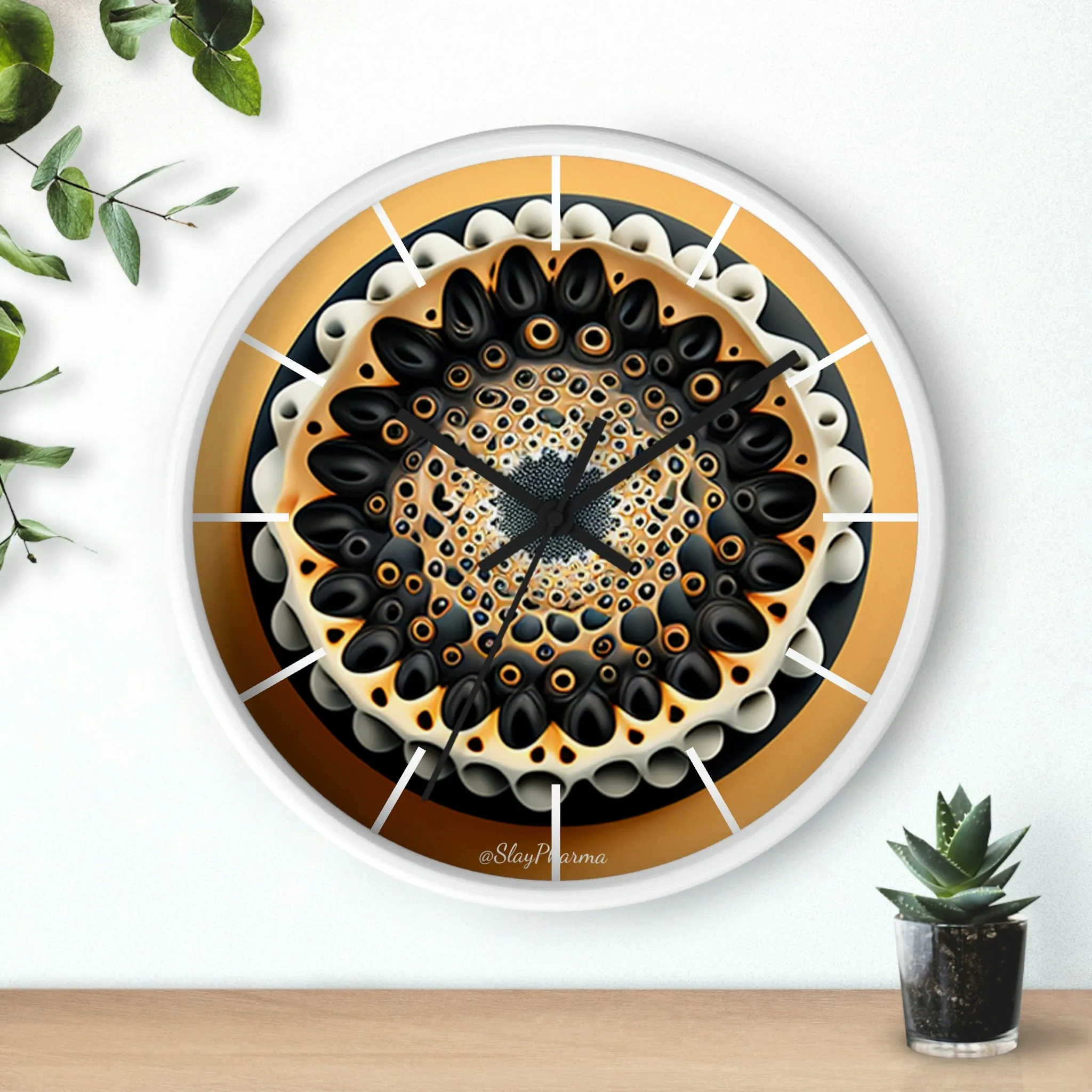 Geometric Wall Clock #7 w/ lines