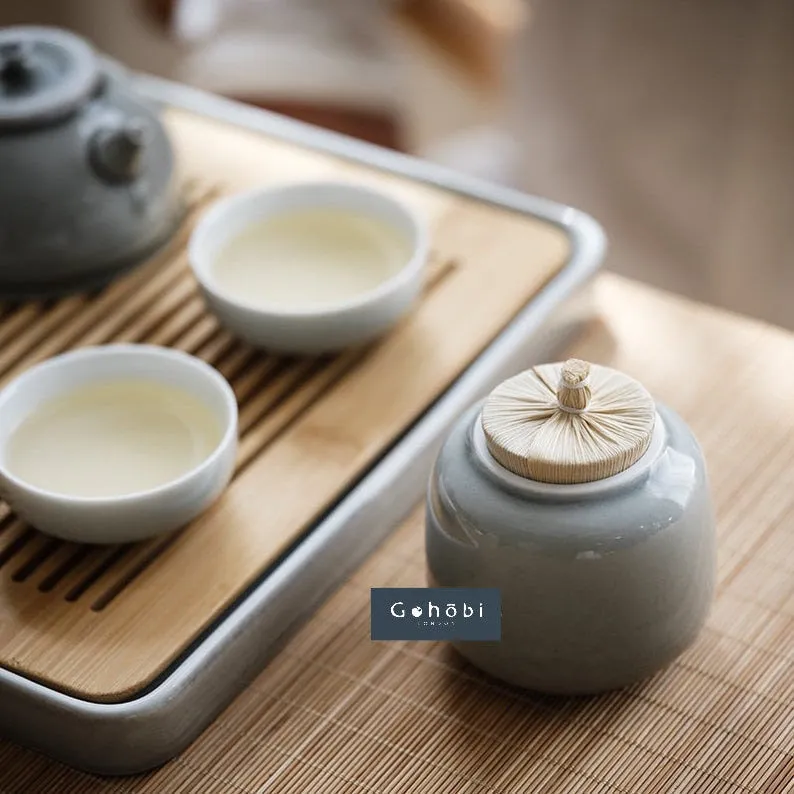 Gohobi Ceramic Shoot Glazed Tea Storage Jars