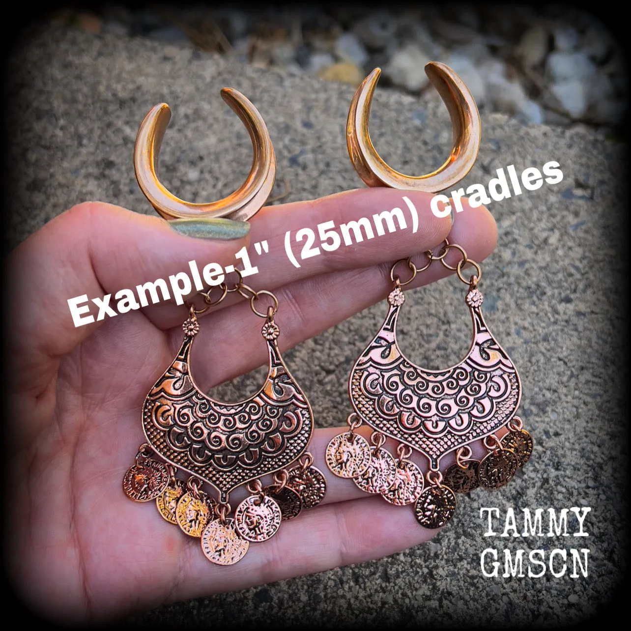 Gypsy boho gauged earrings-Aphrodite ear gauges