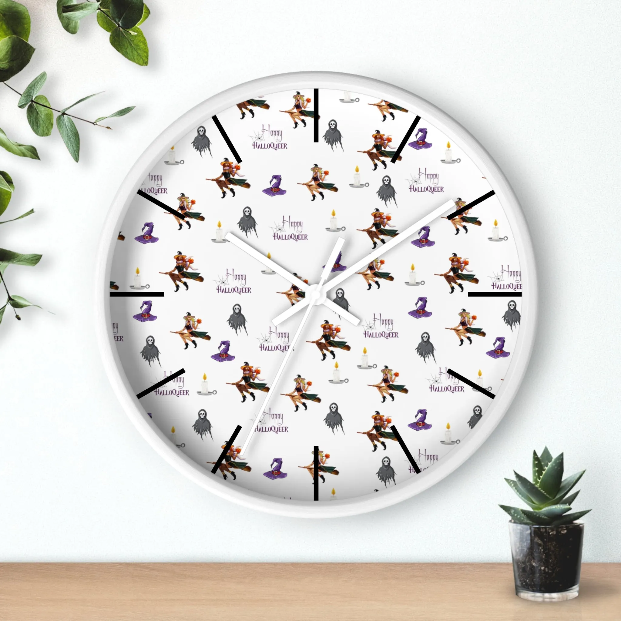 Halloween Wall Clock - Happy HallowQueer Pattern