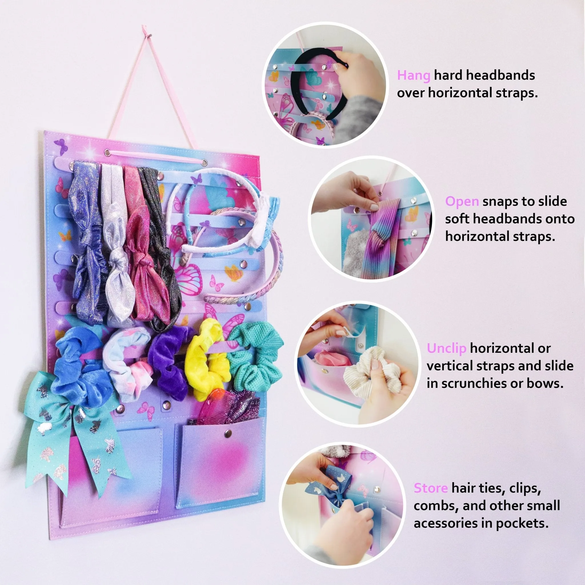 Hanging Butterfly Hair Accessories Organizer