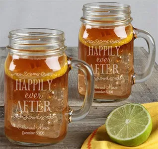 Happily Ever After Wedding Mason Jar Set