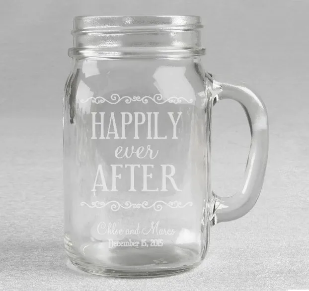 Happily Ever After Wedding Mason Jar Set