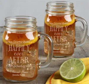 Happily Ever After Wedding Mason Jar Set