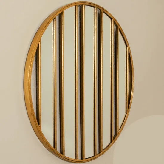 Harriet Stripes Wall Mirror Gold 92cm