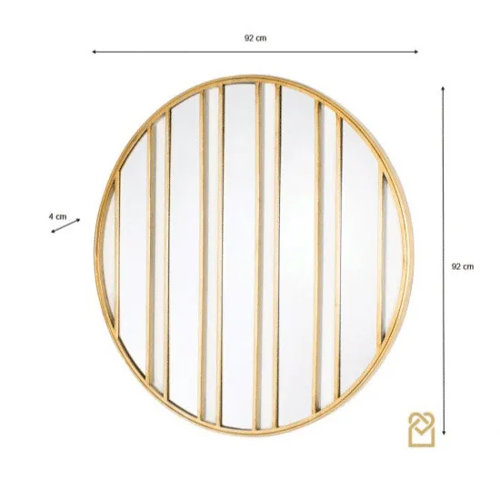 Harriet Stripes Wall Mirror Gold 92cm