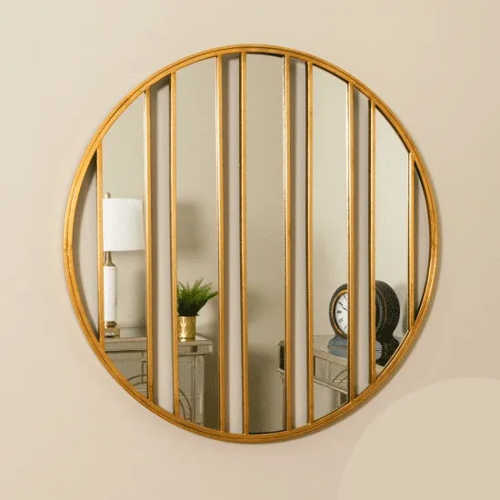 Harriet Stripes Wall Mirror Gold 92cm