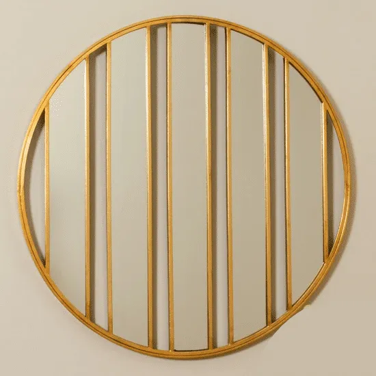 Harriet Stripes Wall Mirror Gold 92cm