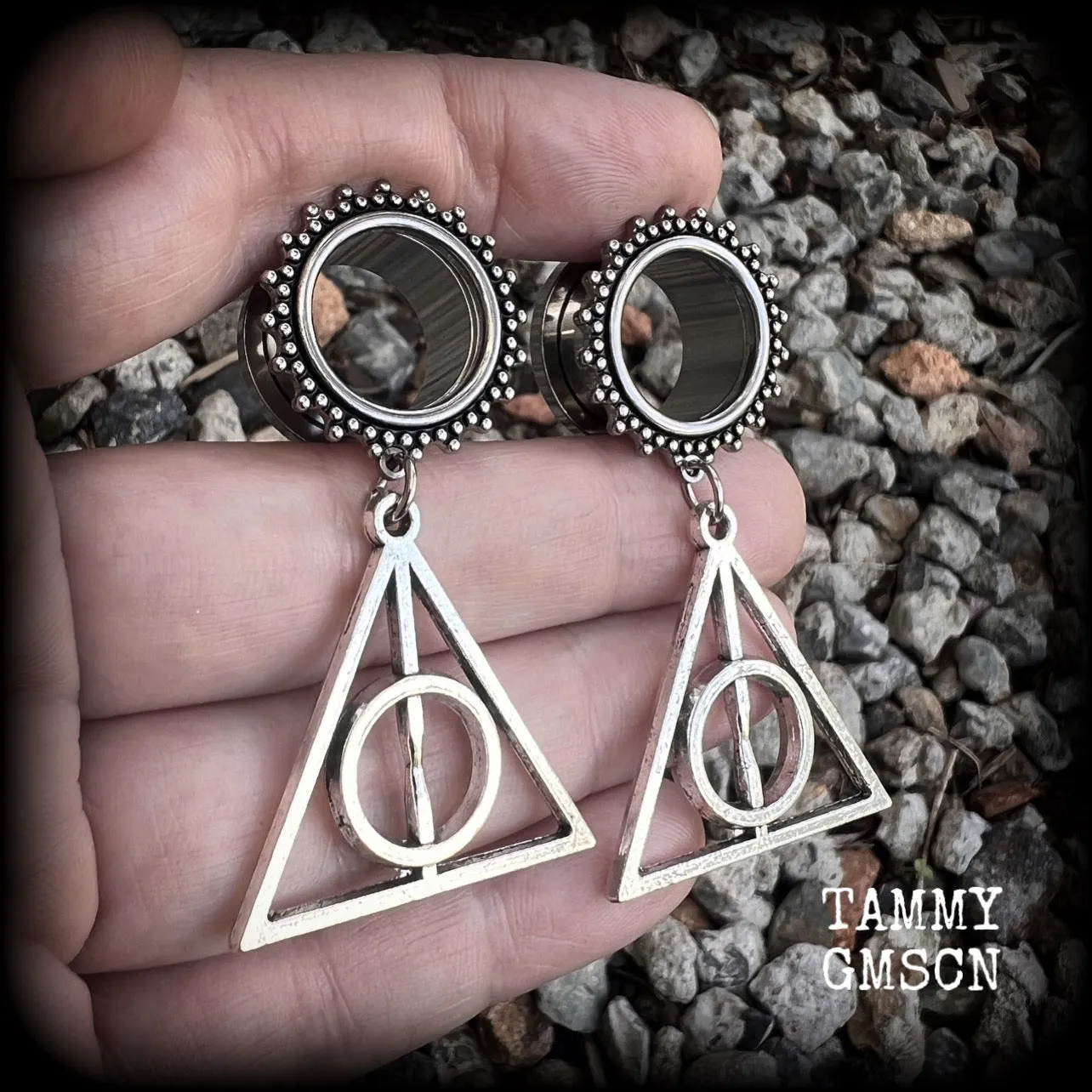 Harry Potter tunnel earrings-Pop culture ear gauges