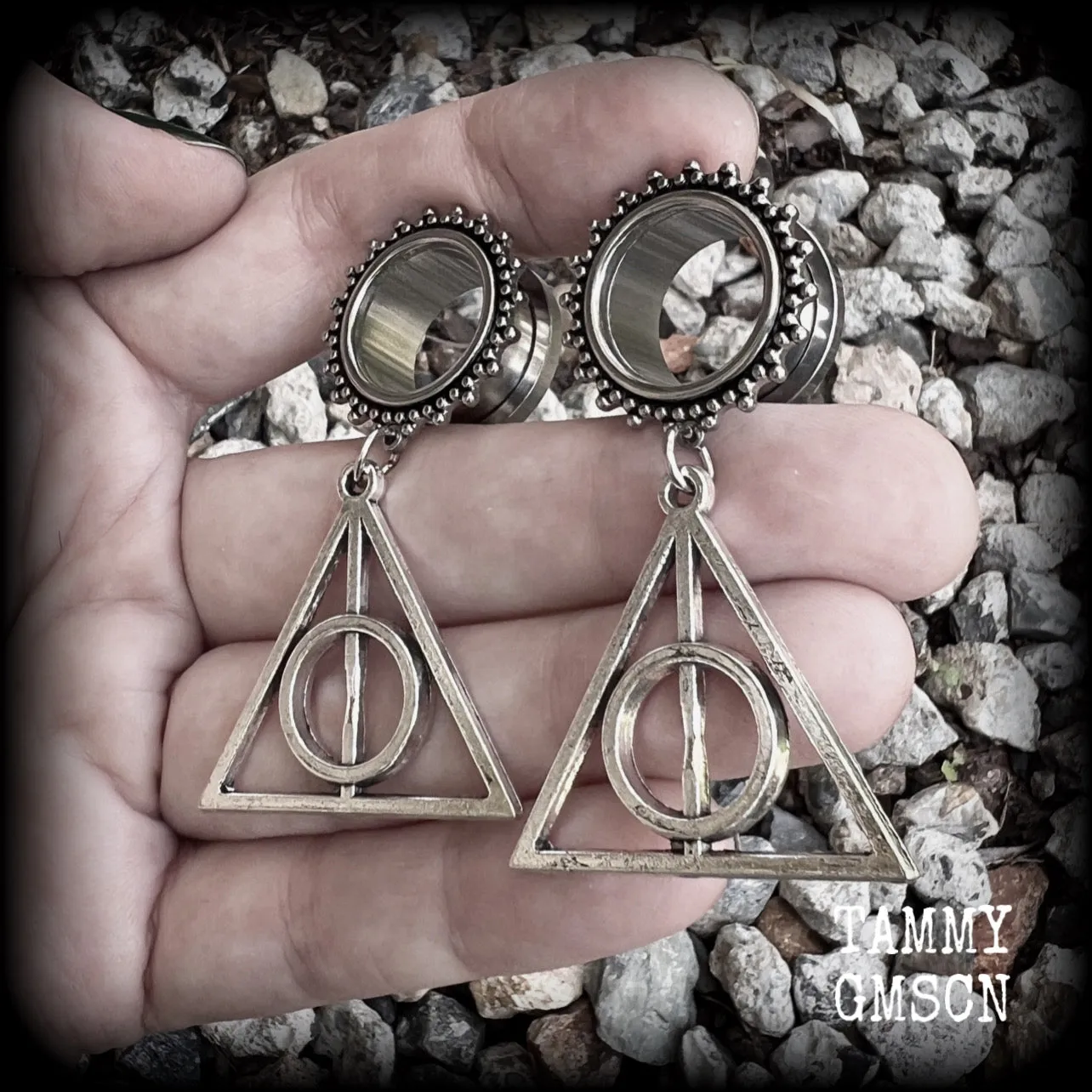 Harry Potter tunnel earrings-Pop culture ear gauges