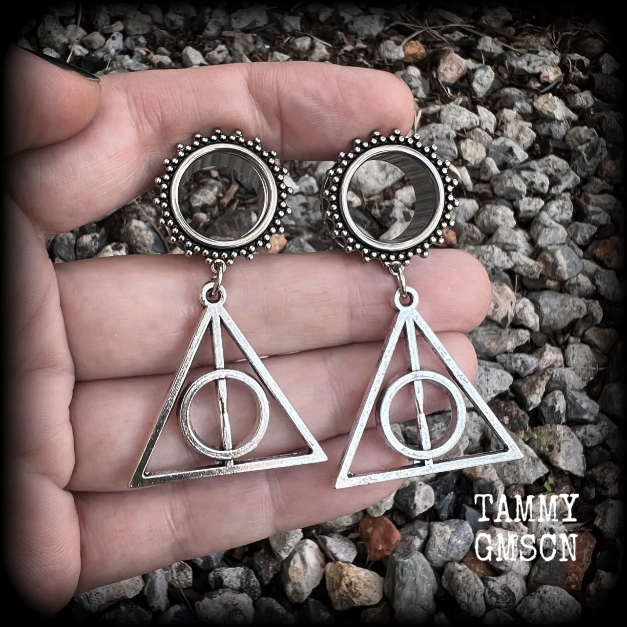 Harry Potter tunnel earrings-Pop culture ear gauges