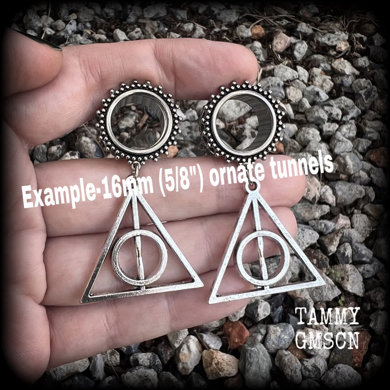 Harry Potter tunnel earrings-Pop culture ear gauges