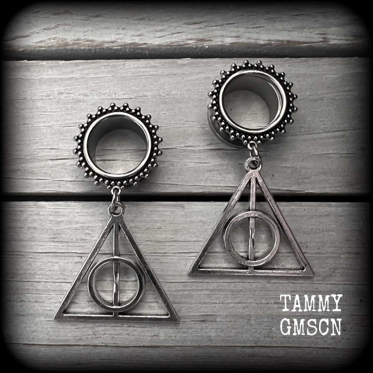 Harry Potter tunnel earrings-Pop culture ear gauges