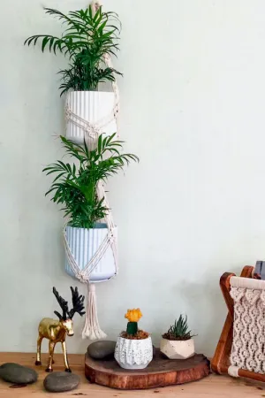 HoM Handcrafted Macrame two-tier Plant Hanger (Variant 1)