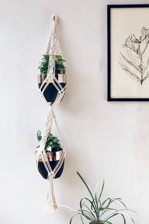 HoM Handcrafted Macrame two-tier Plant Hanger (Variant 1)