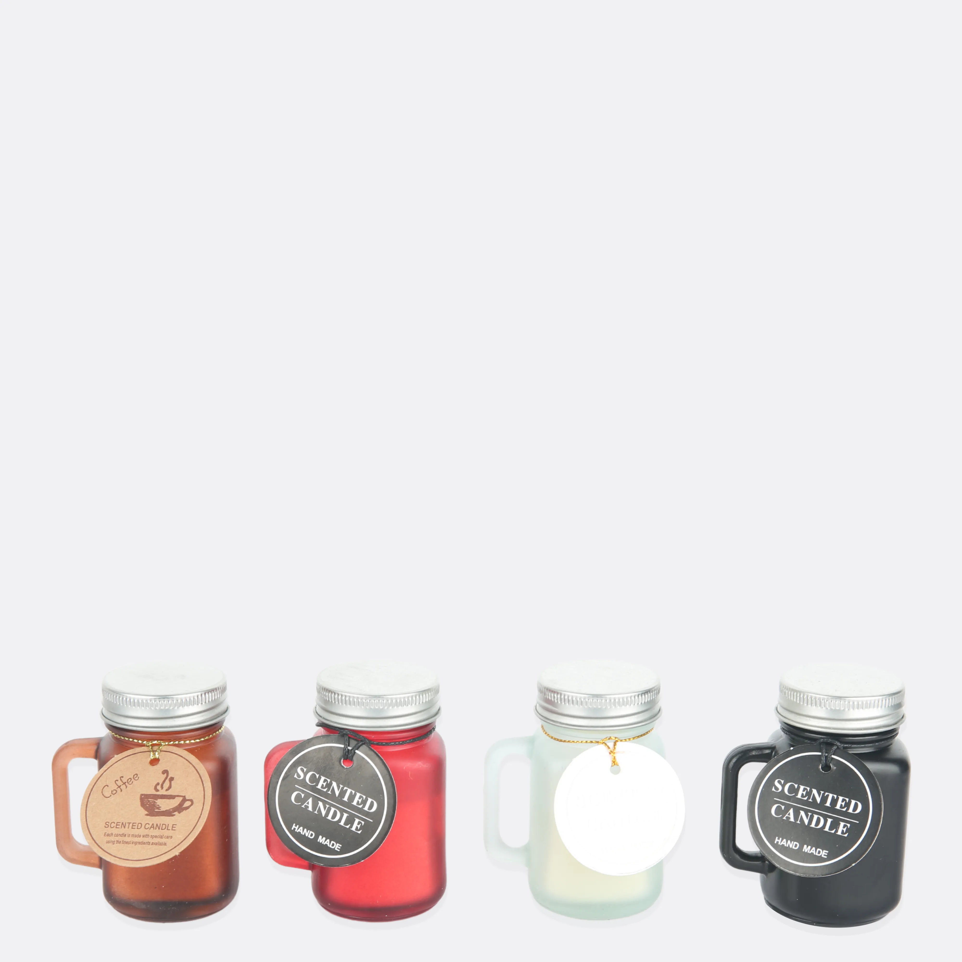 Jar Shaped Scented Candle With Cap ( 4 Colors )