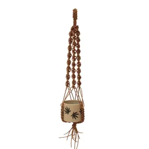 Leather Macrame Plant Hanger