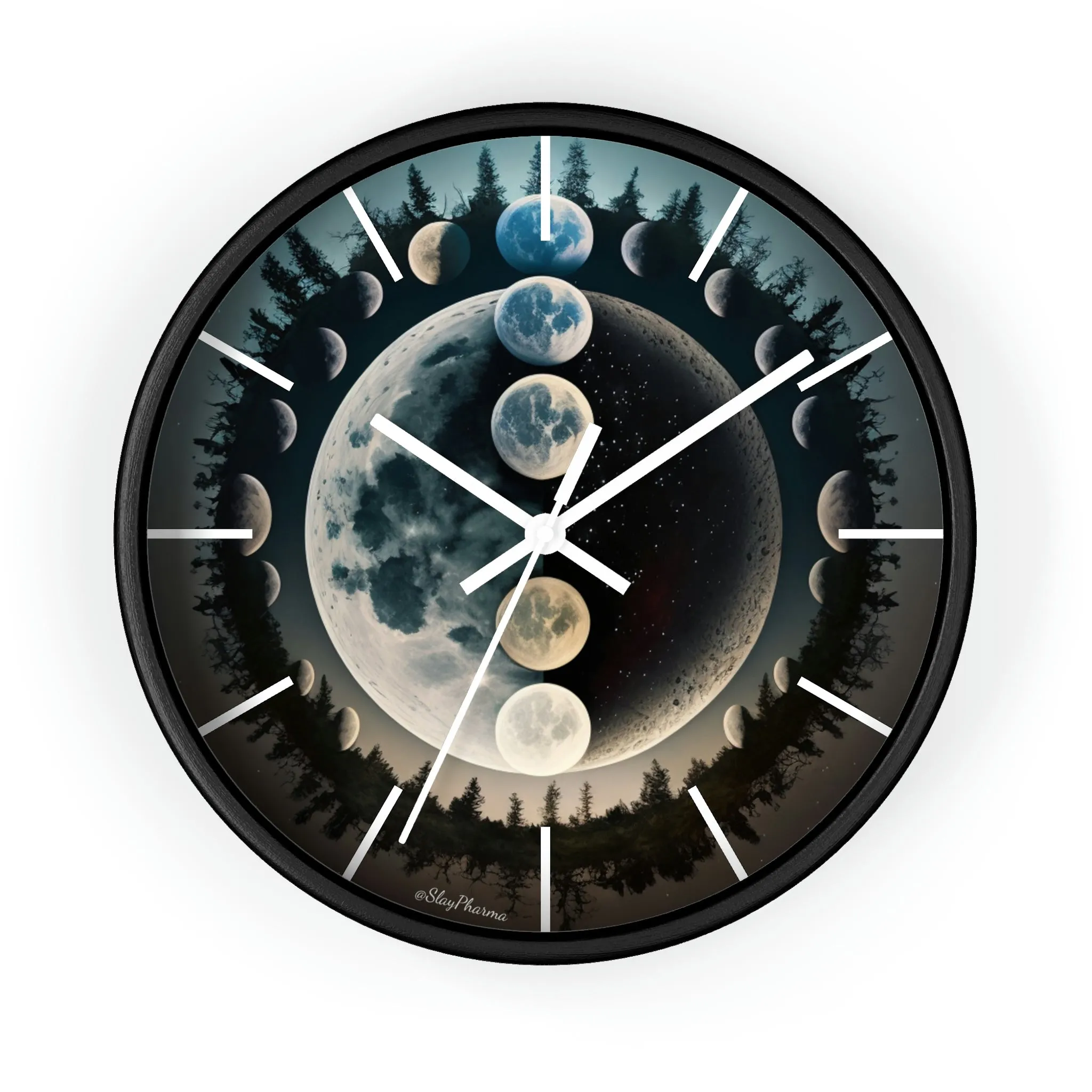 Lunar Dreams Wall Clock #2 w/ lines