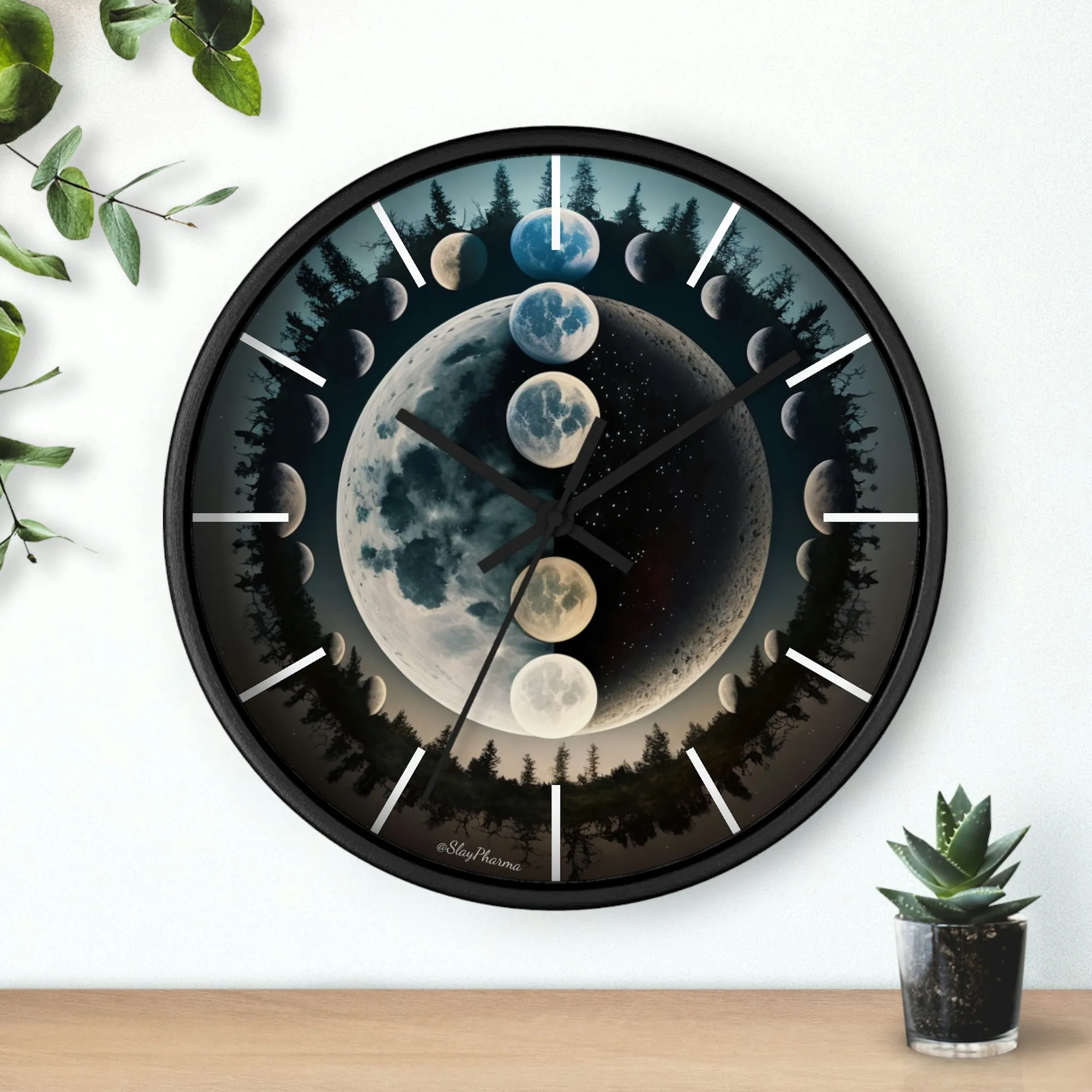 Lunar Dreams Wall Clock #2 w/ lines