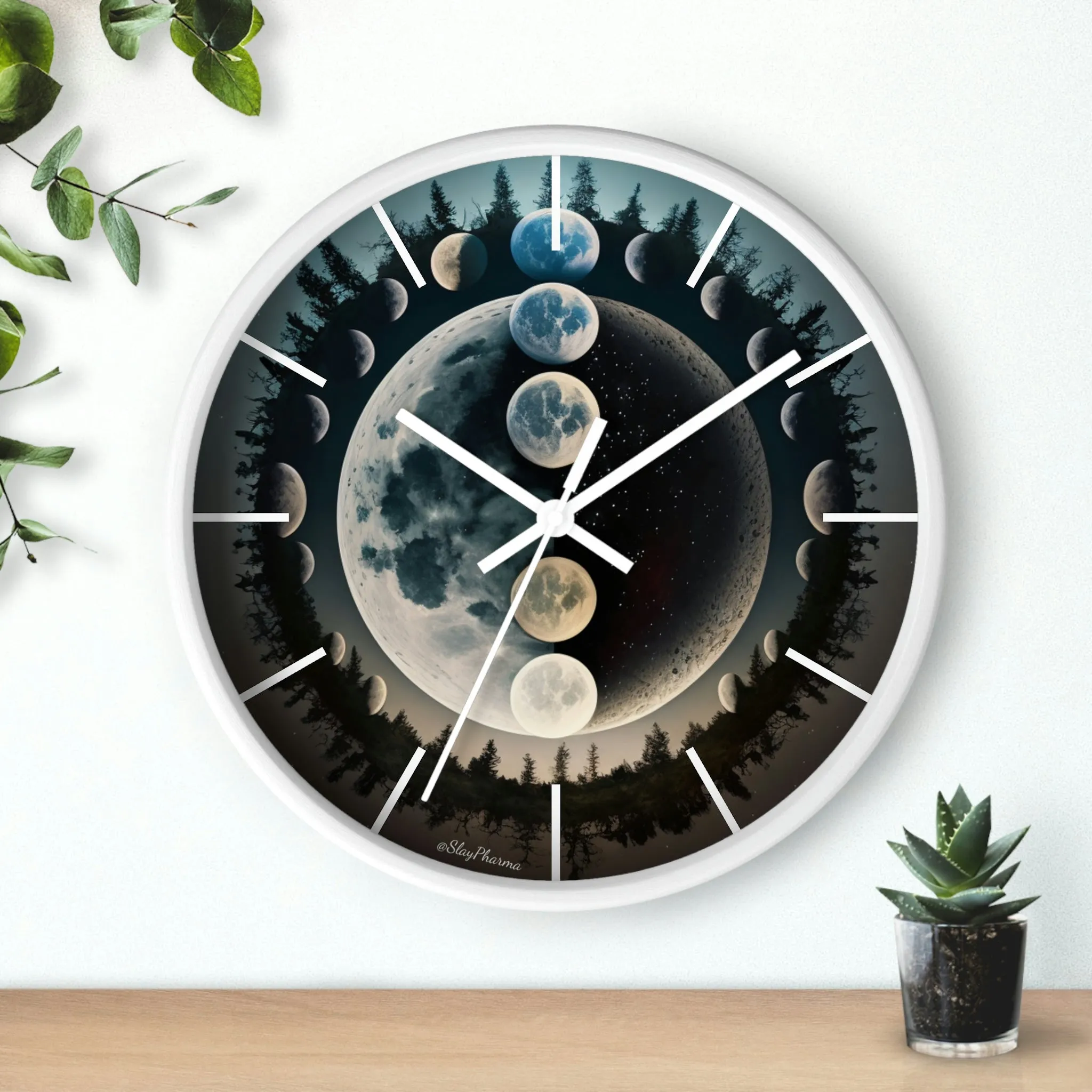 Lunar Dreams Wall Clock #2 w/ lines