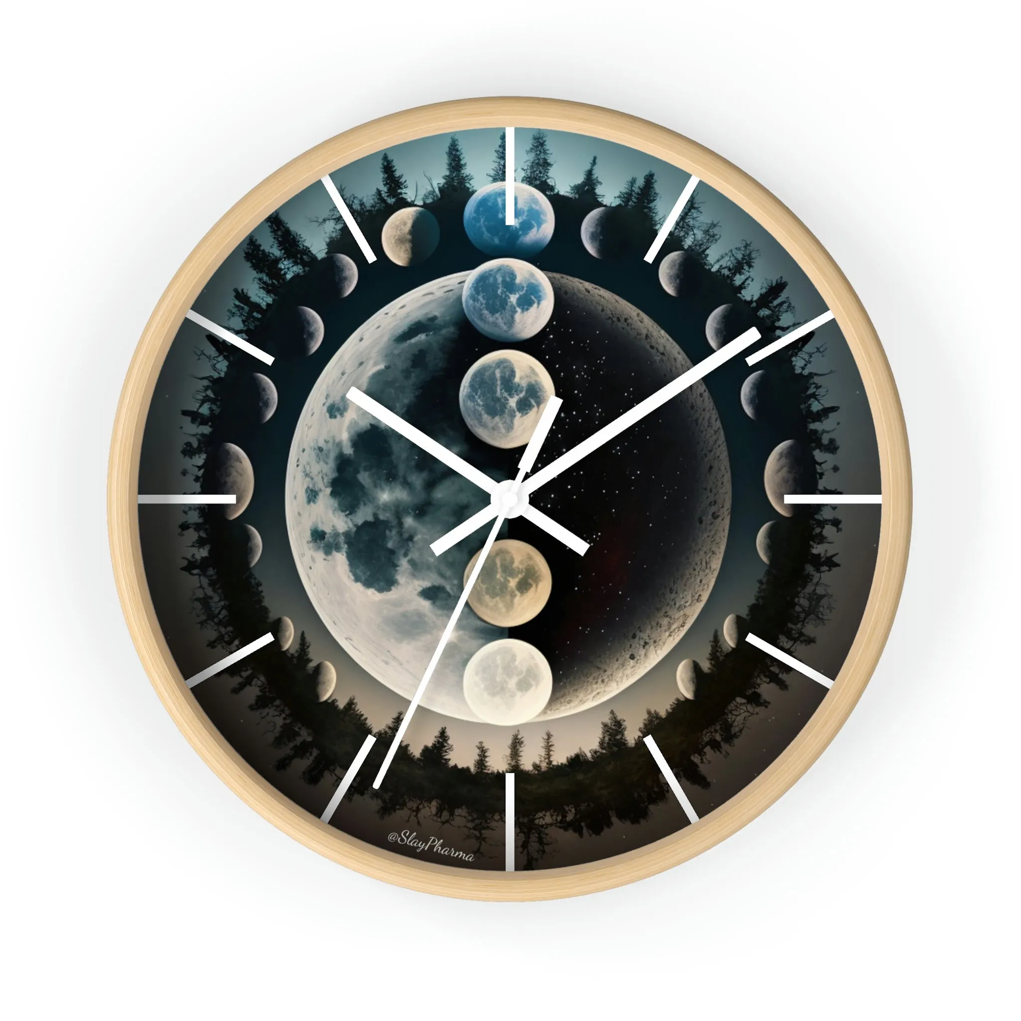 Lunar Dreams Wall Clock #2 w/ lines