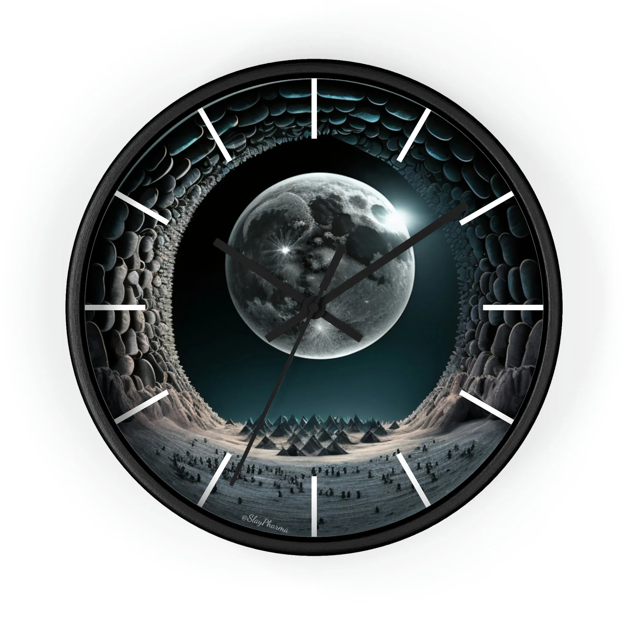 Lunar dreams Wall Clock w/ lines