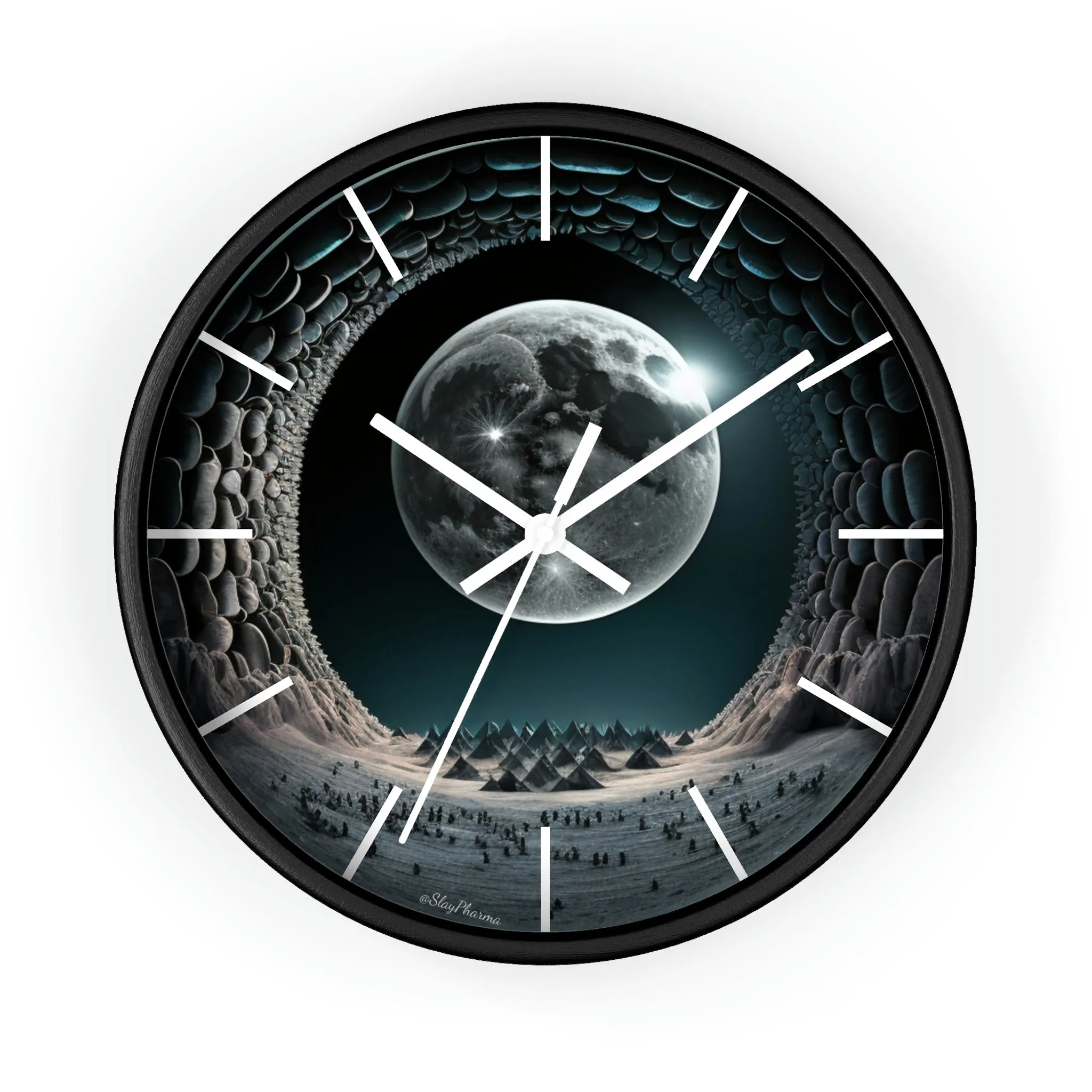 Lunar dreams Wall Clock w/ lines