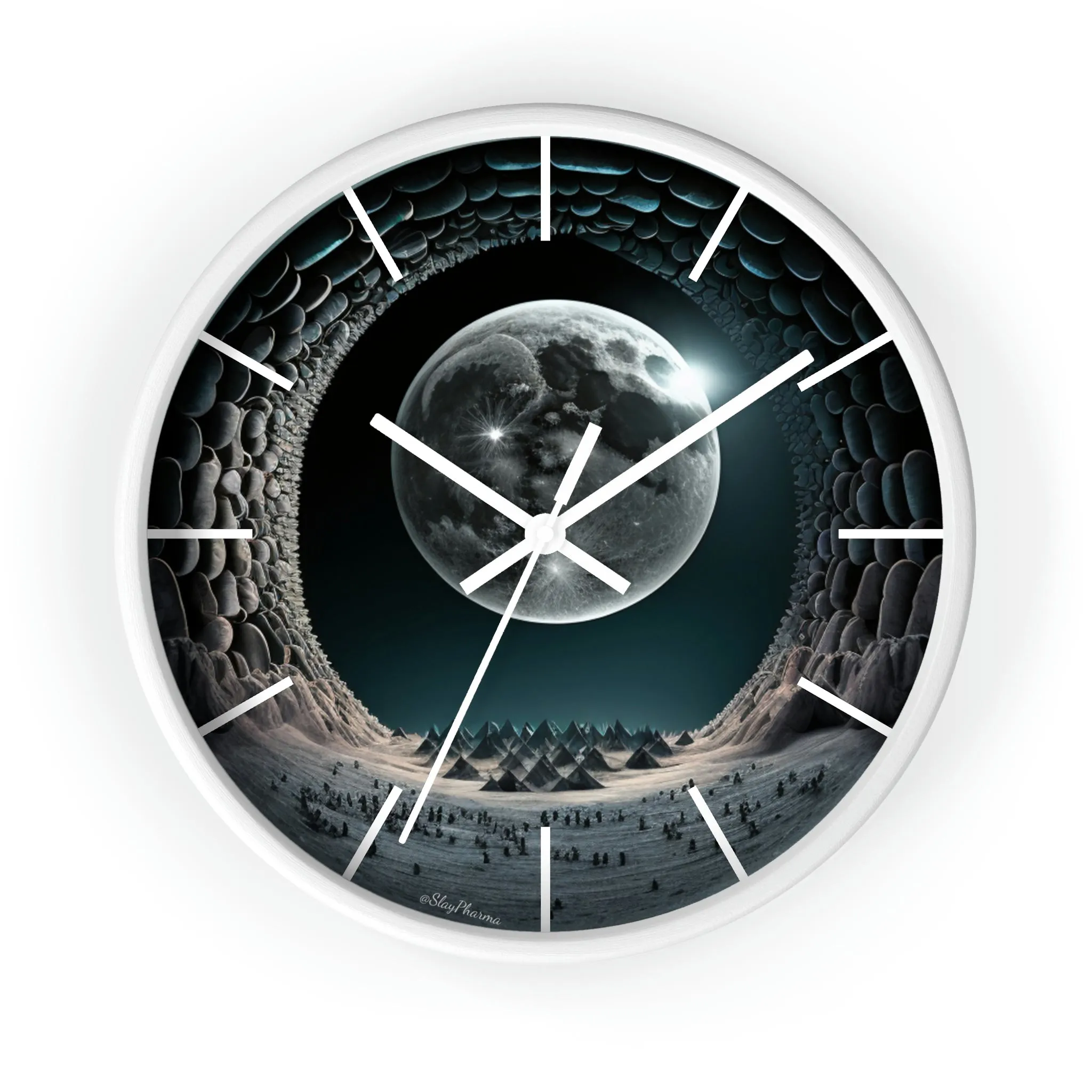 Lunar dreams Wall Clock w/ lines