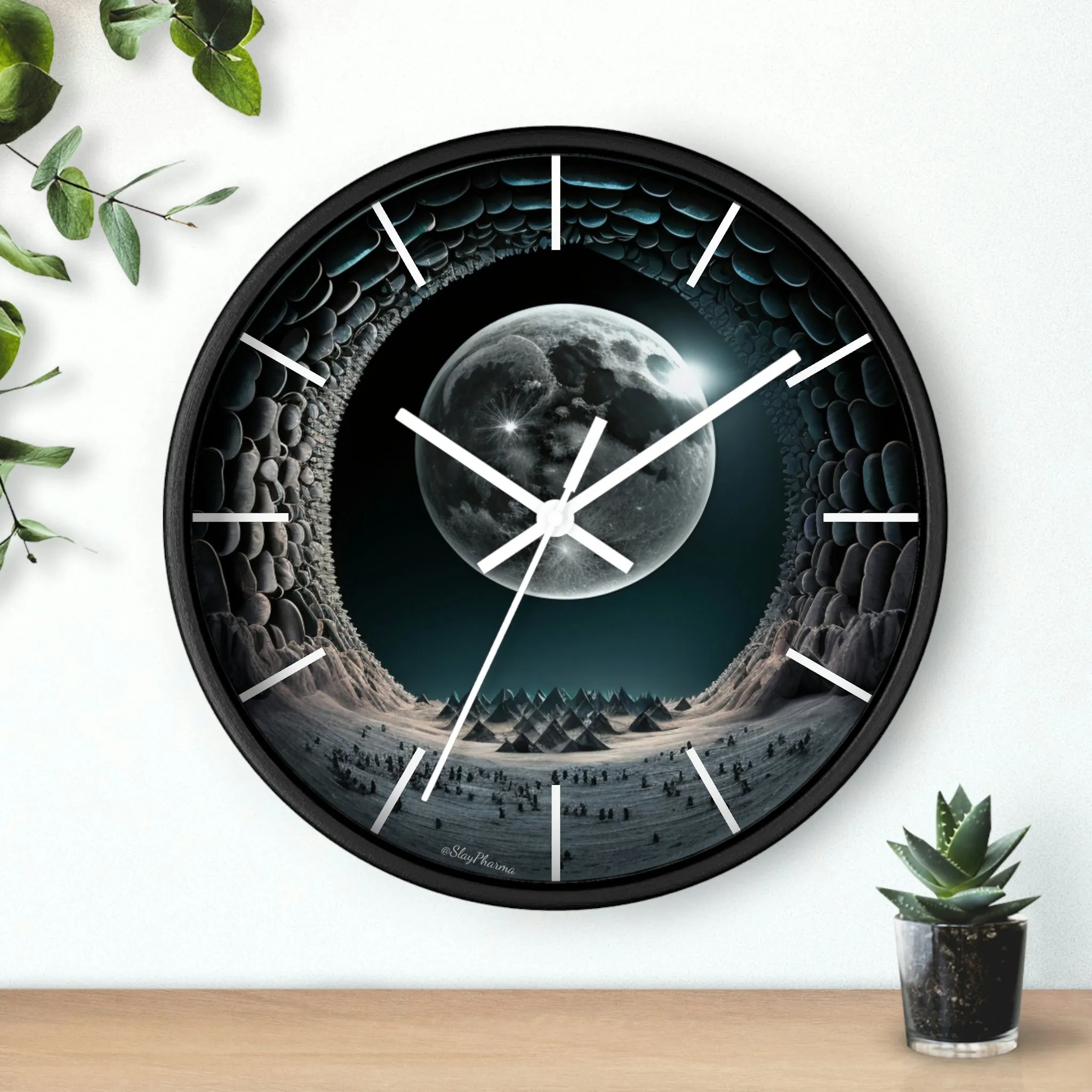 Lunar dreams Wall Clock w/ lines