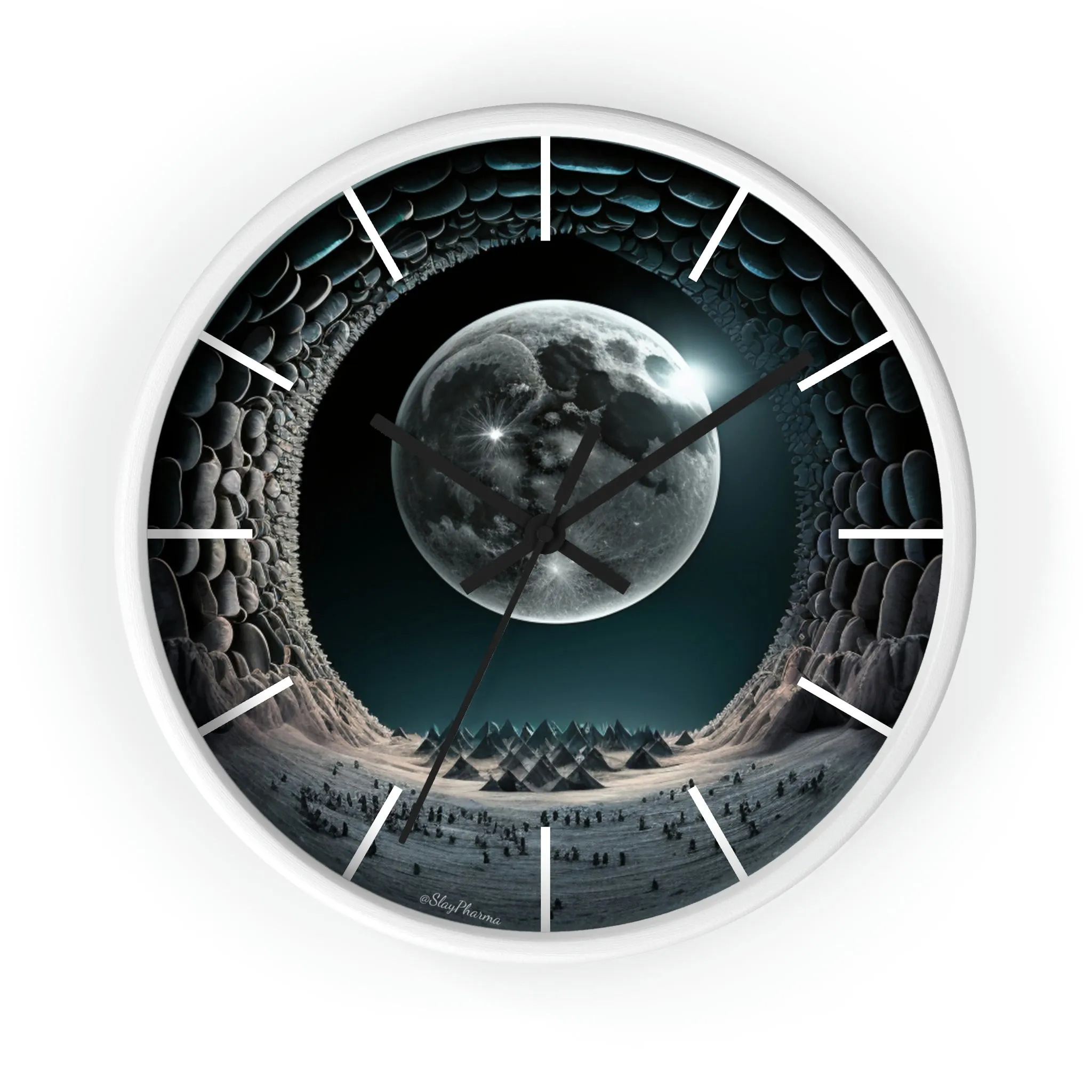 Lunar dreams Wall Clock w/ lines