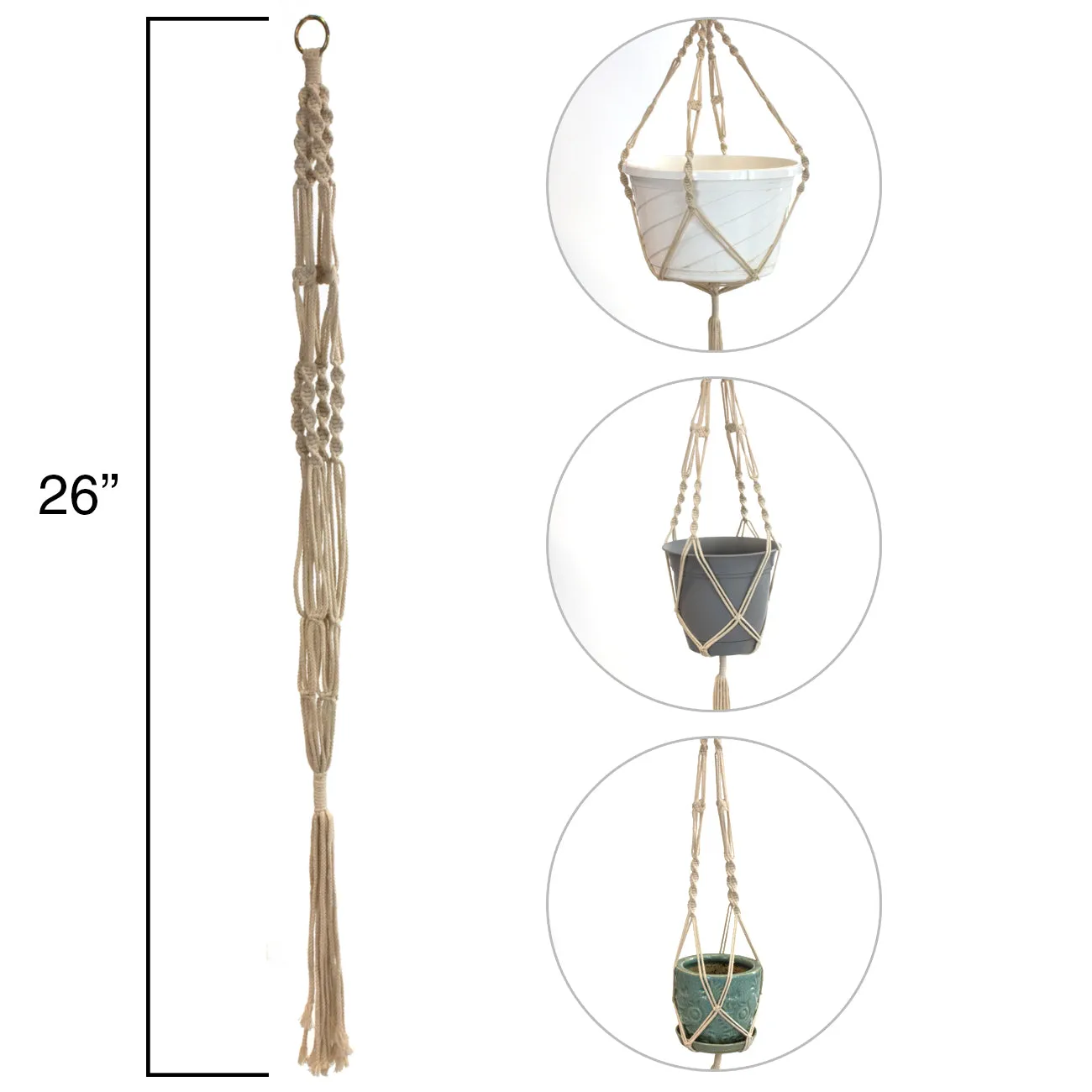 Macramé Plant Hanger (4 Pack)