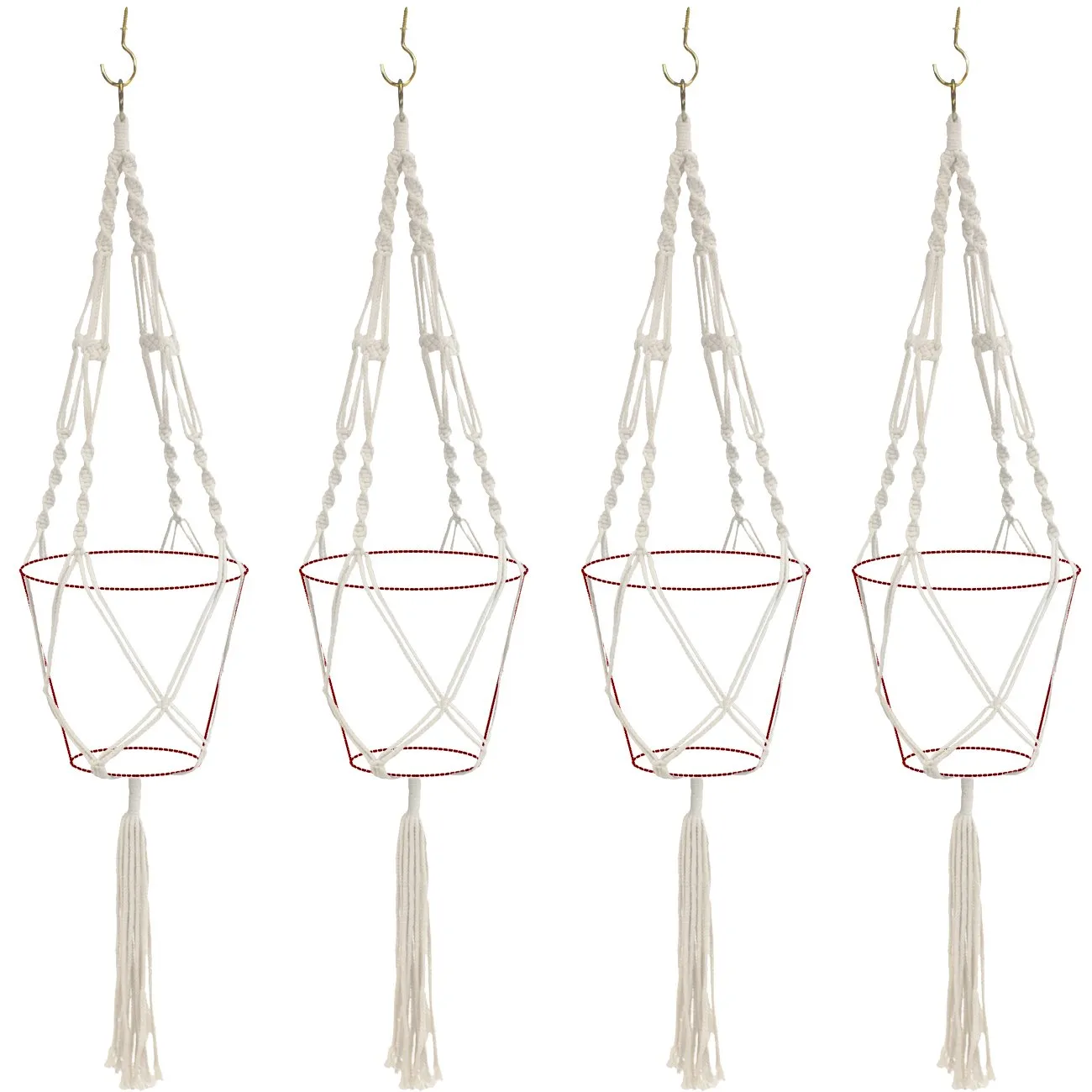 Macramé Plant Hanger (4 Pack)