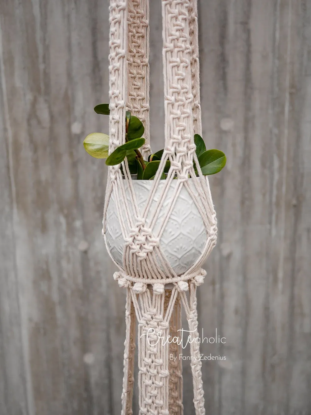 Macramé plant hanger, "Royals" #1