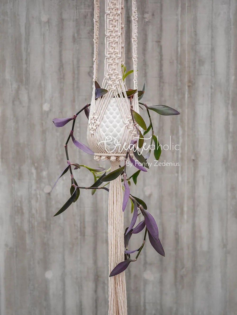 Macramé plant hanger, "Royals" #2