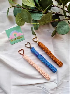 Macrame Keychain Wristlet | Key Holder | Gold, Silver, and Rose Gold