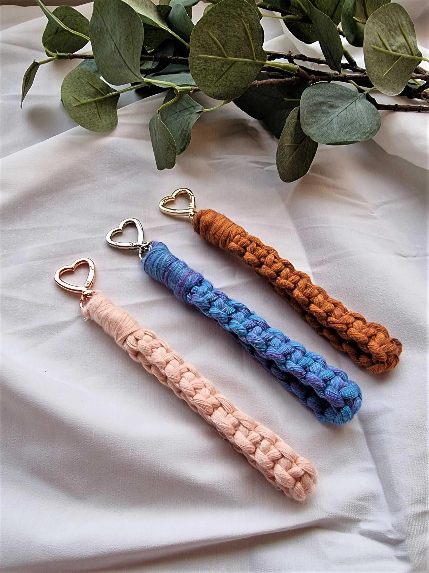 Macrame Keychain Wristlet | Key Holder | Gold, Silver, and Rose Gold