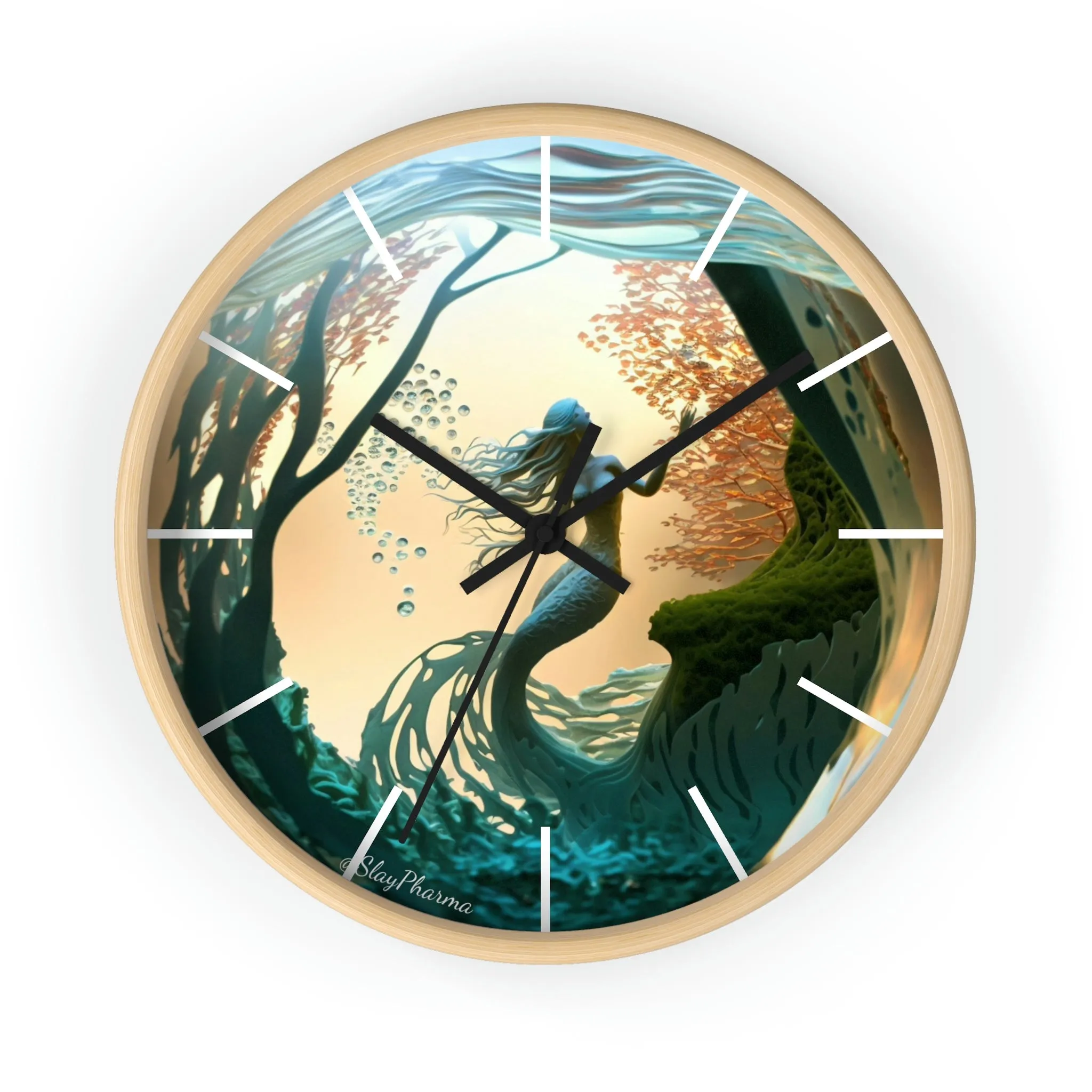 Mermaid Wall Clock w/ lines