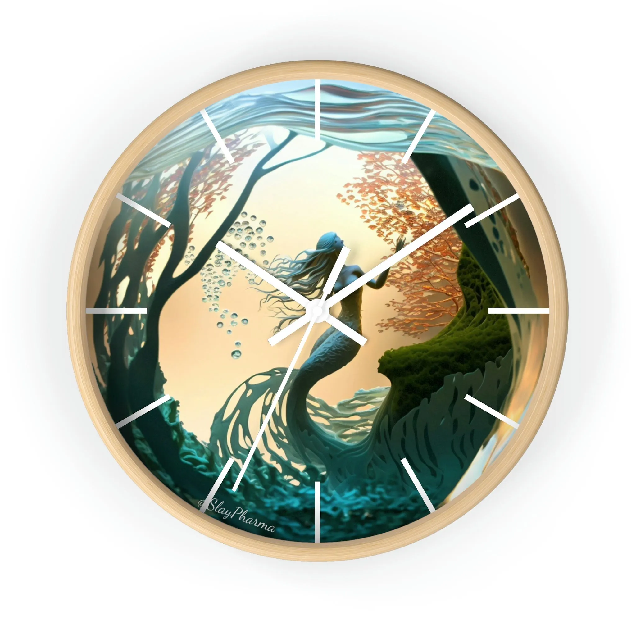 Mermaid Wall Clock w/ lines