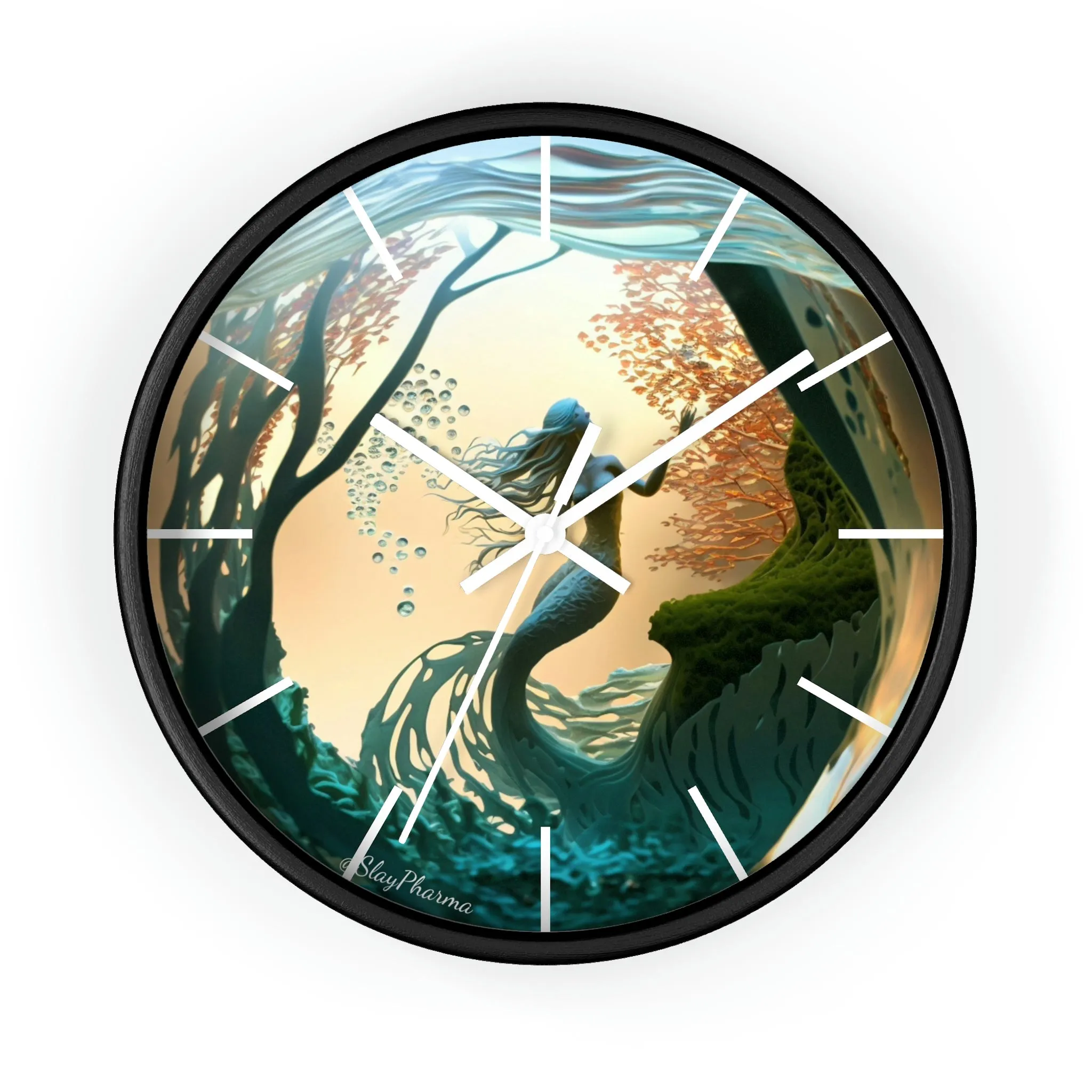 Mermaid Wall Clock w/ lines