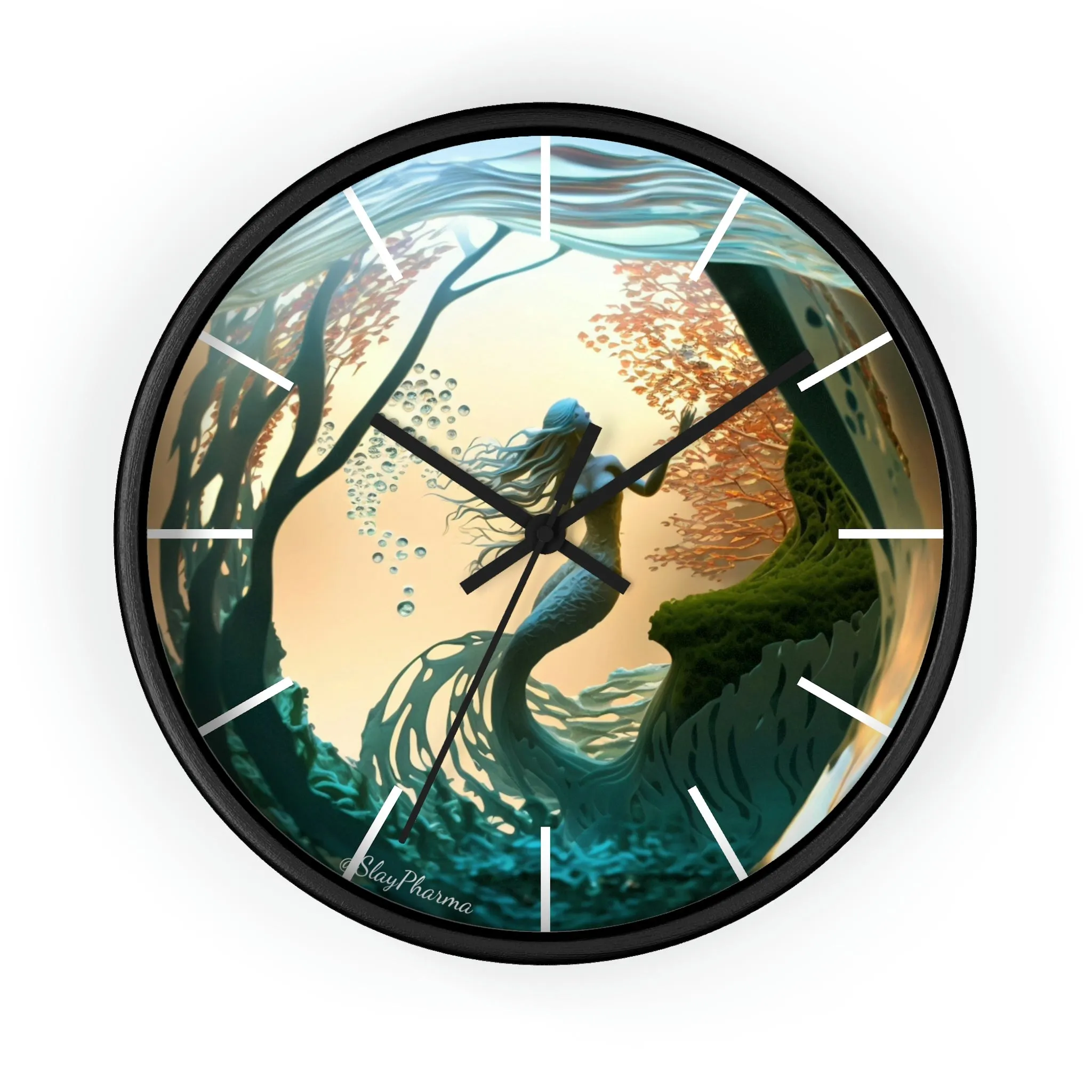 Mermaid Wall Clock w/ lines