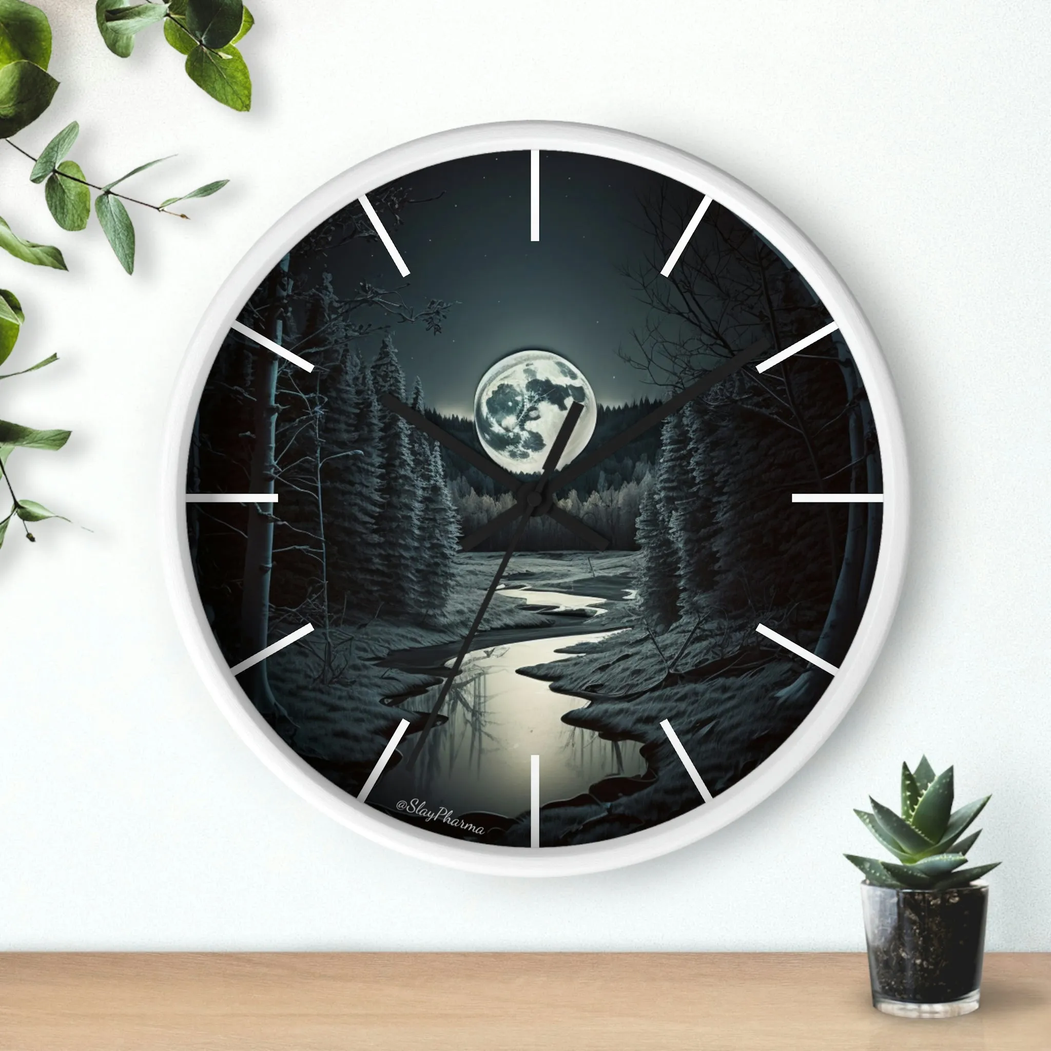 Moonrise Wall Clock #1 w/ lines