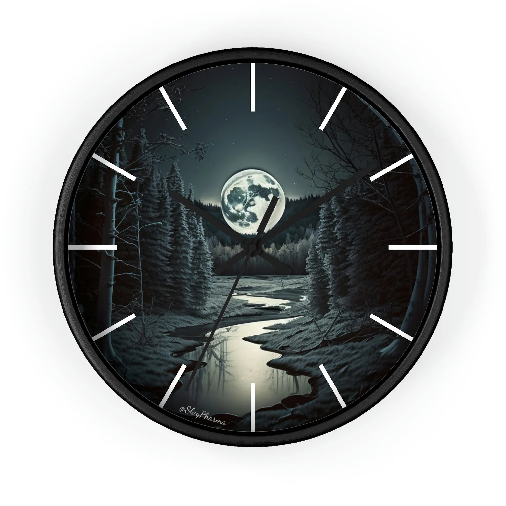 Moonrise Wall Clock #1 w/ lines