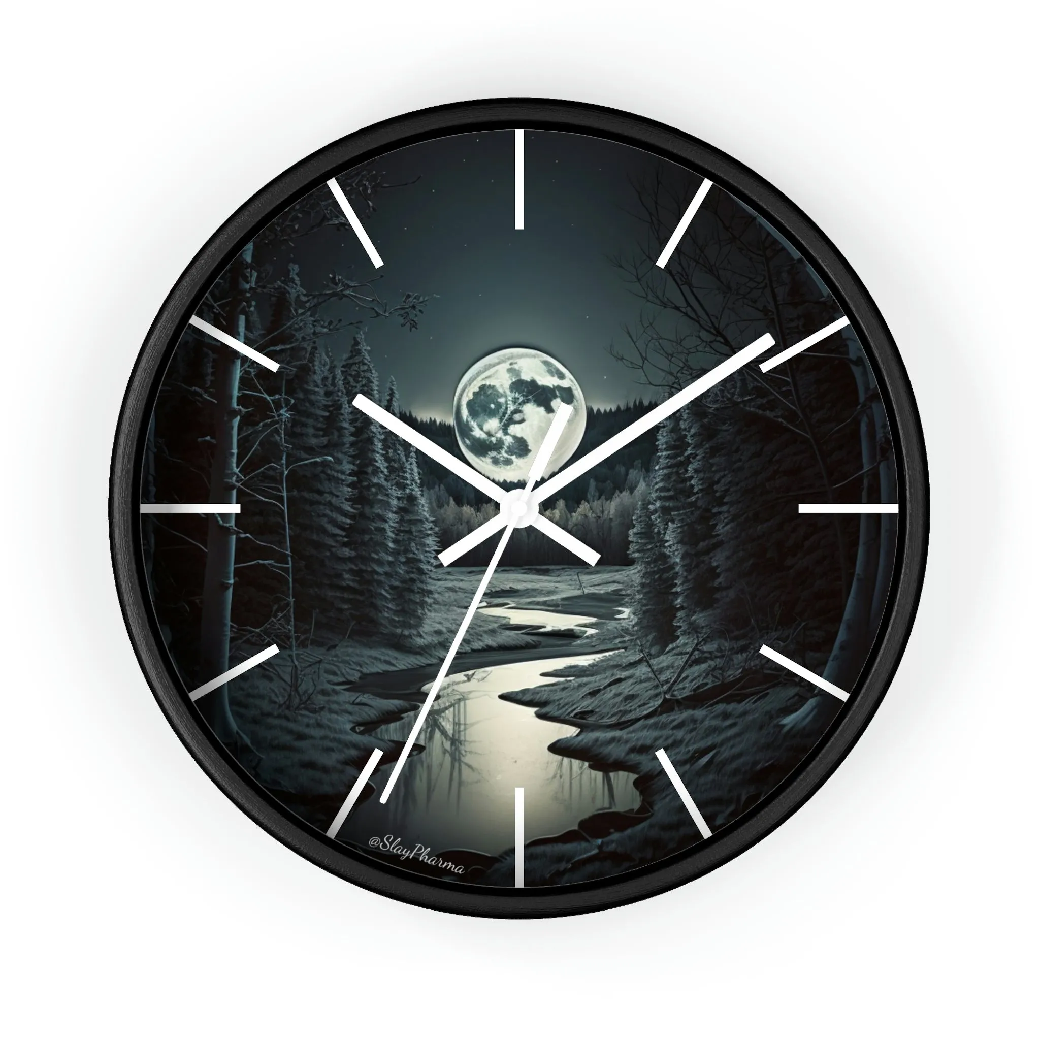 Moonrise Wall Clock #1 w/ lines