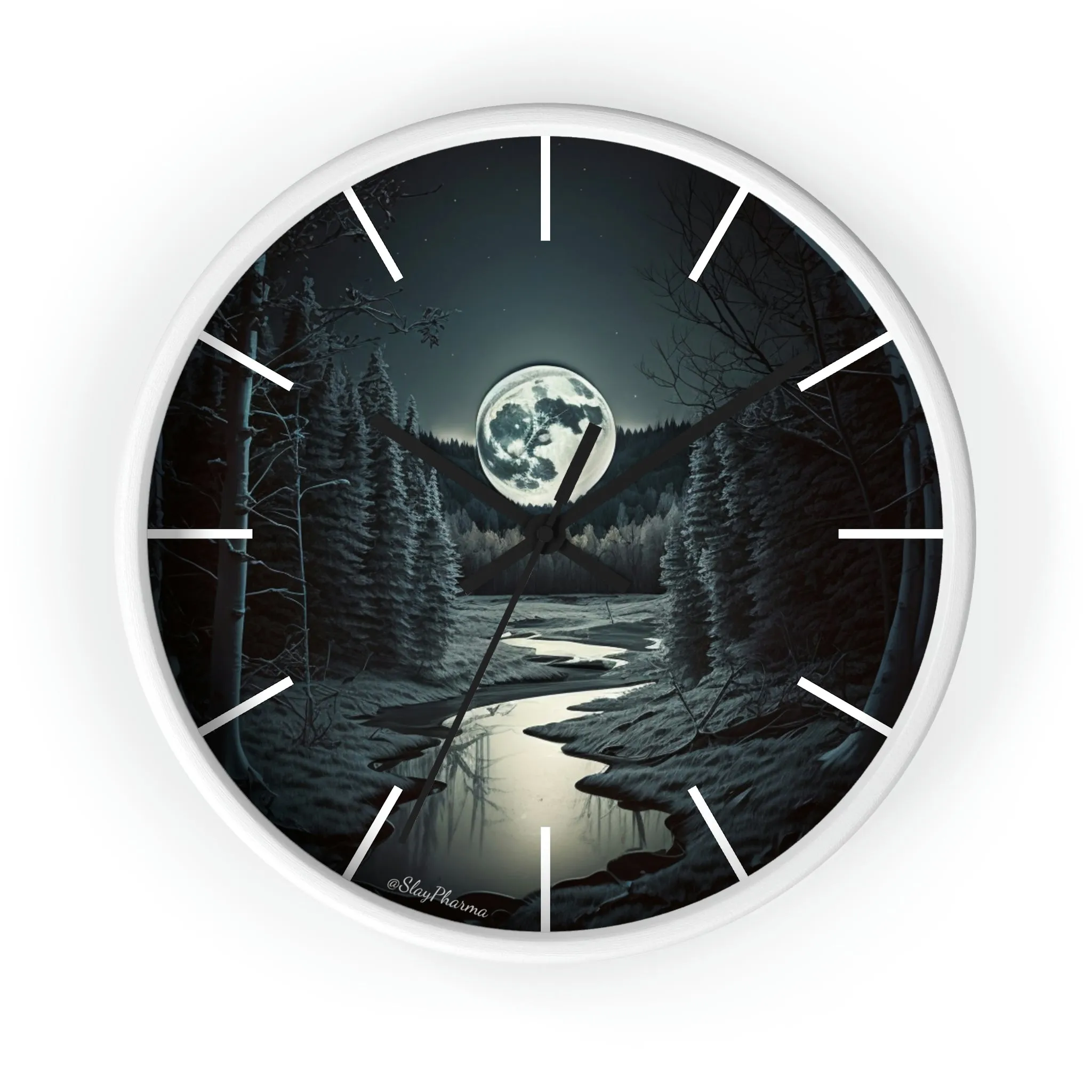 Moonrise Wall Clock #1 w/ lines