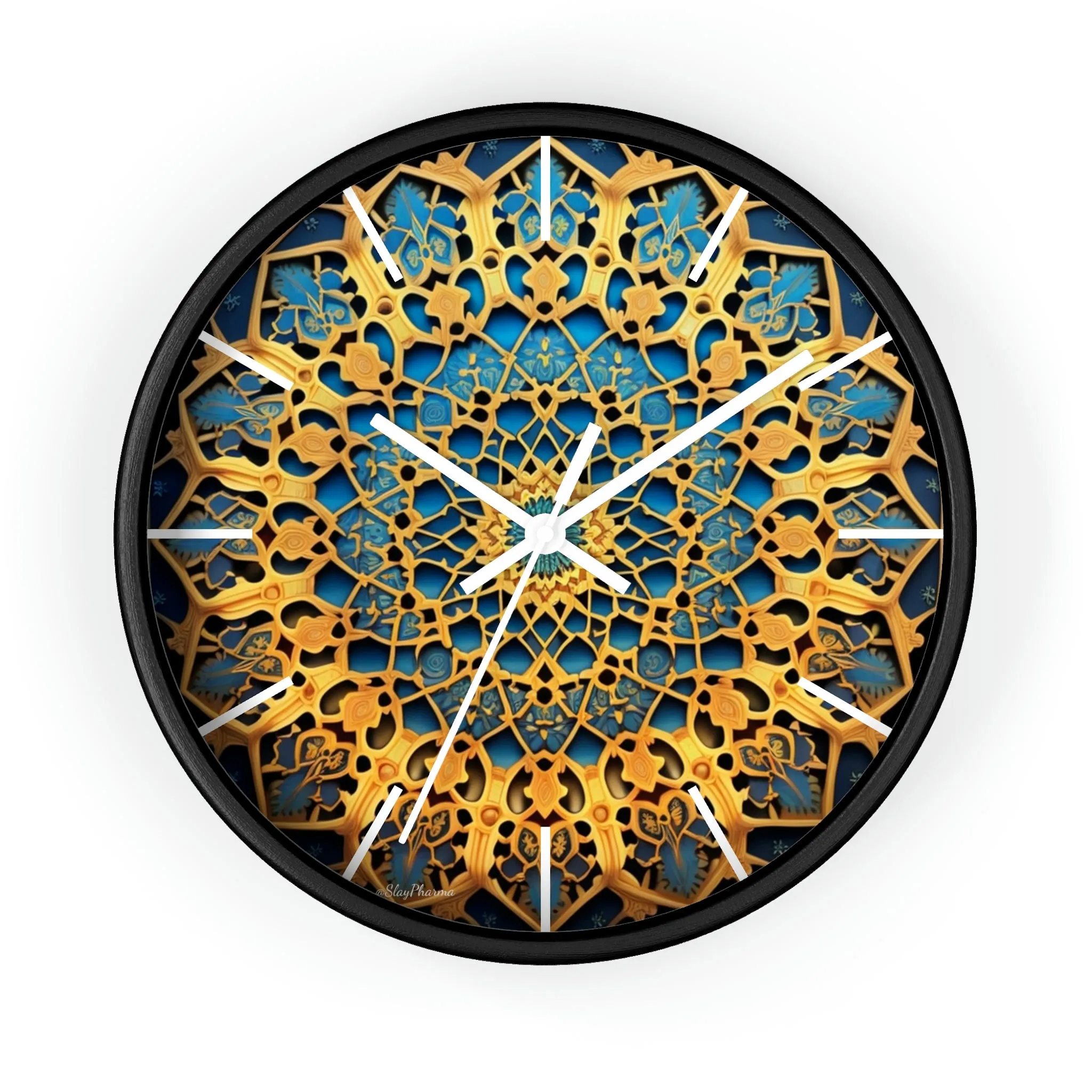 Muqarnas pattern Wall Clock w/ lines