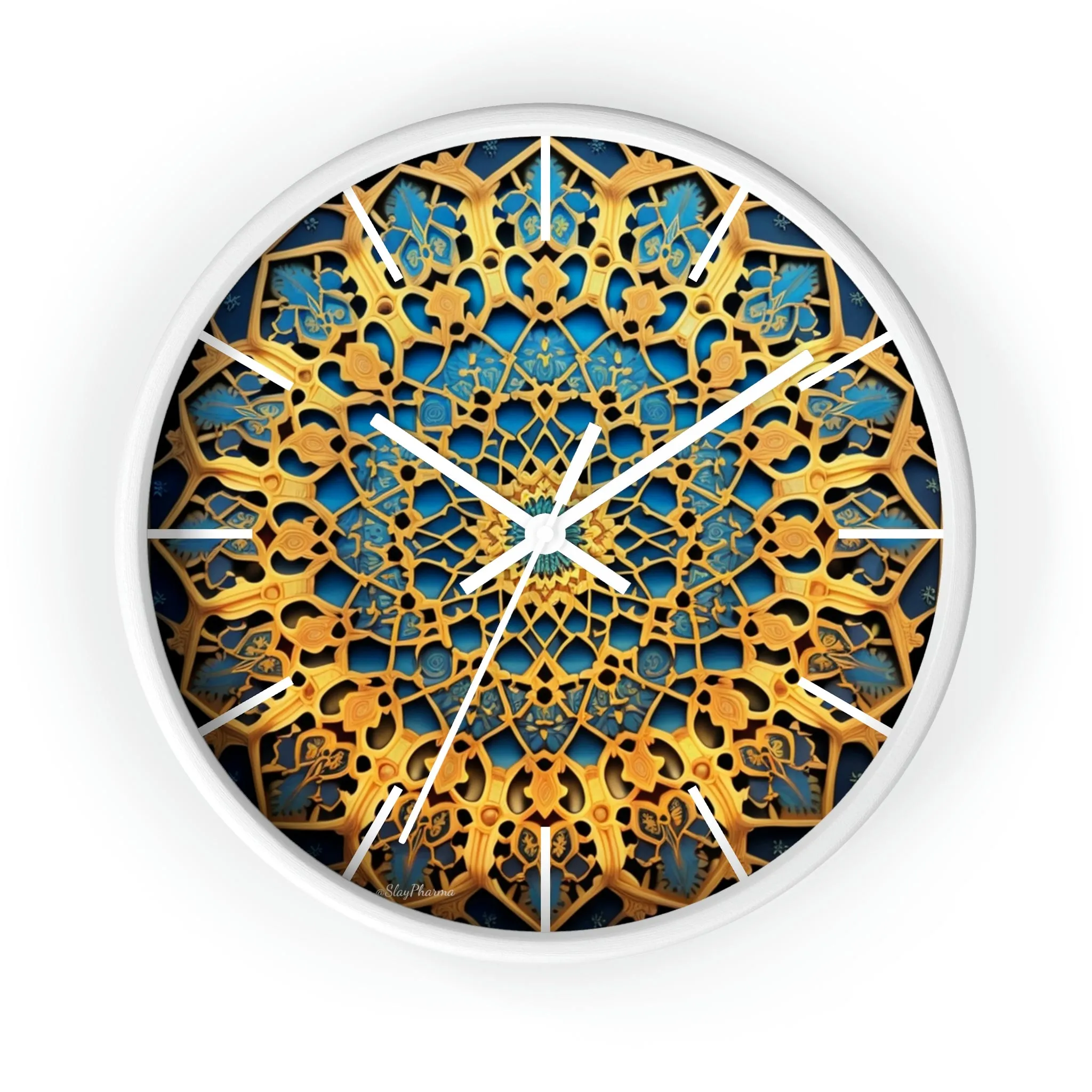 Muqarnas pattern Wall Clock w/ lines