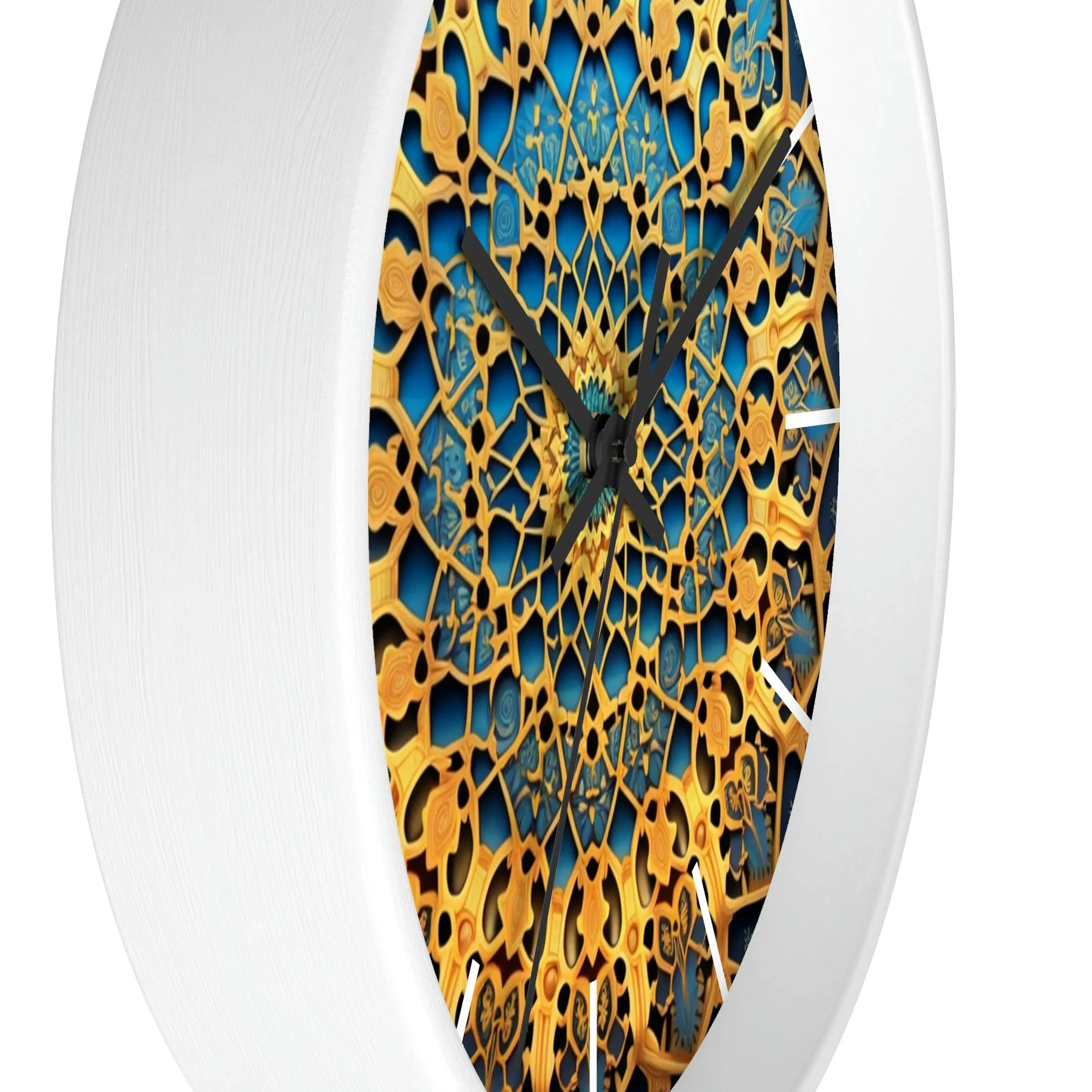 Muqarnas pattern Wall Clock w/ lines