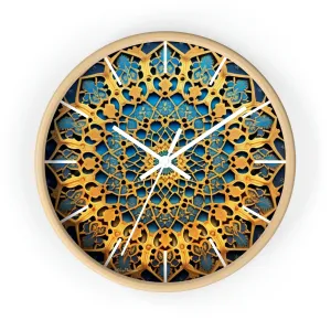 Muqarnas pattern Wall Clock w/ lines